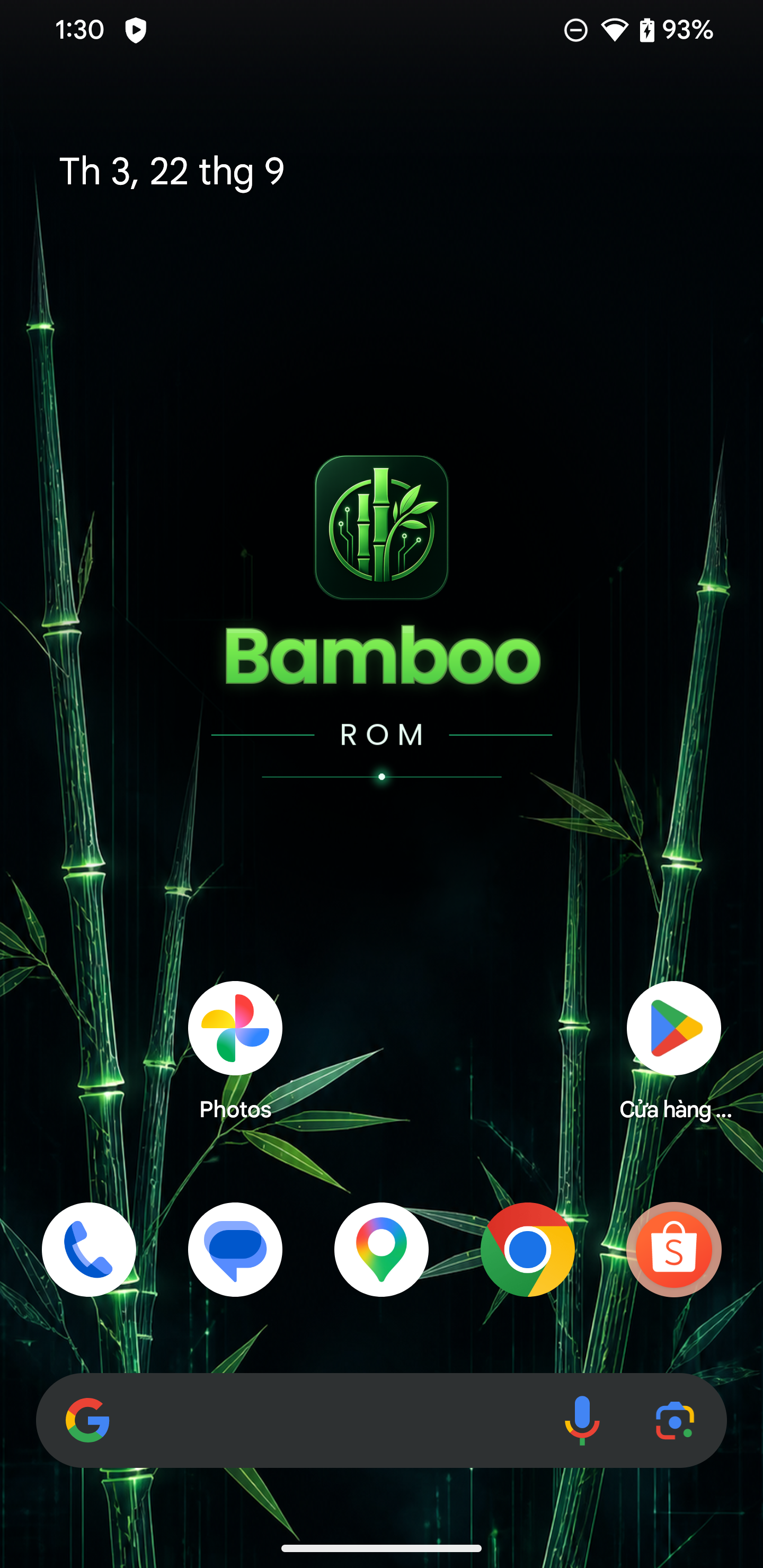 Màn hình thiết bị Galaxy S9+ đang chạy BambooROM